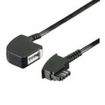 Wentronic Goobay TAE-F Verlängerung 4-polig, Schwarz, 3 m - TAE-F-Stecker auf TAE-F-Buchse (50242)