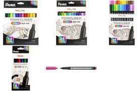 PentelArts Fineliner POINTLINER colour dye ink, 6er Etui Strichstärke: 0,4 mm, Farbstofftinte auf Wasserbasis, - 1 Stück (S40-6)