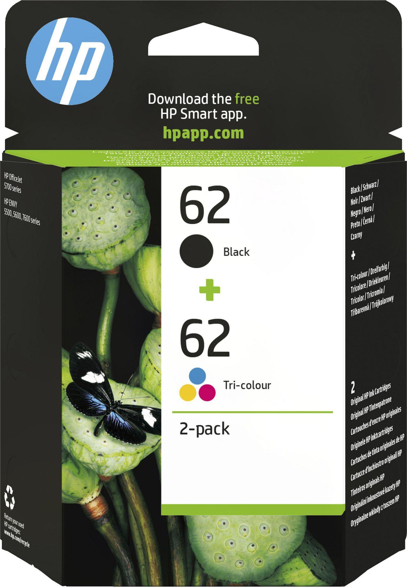 HP 62 Multipack Tintenpatronen Schwarz Cyan Magenta Gelb