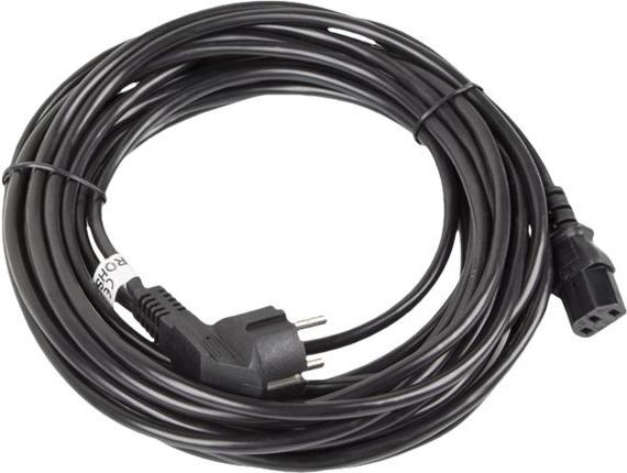 Lanberg Stromkabel CEE 7/7 auf IEC 60320 C13 90° gewinkelt 10 A 10 m Schwarz