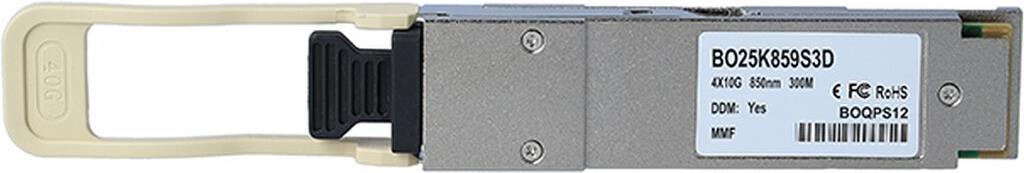 Kompatibler QNAP QSFP-40G-ESR4 BlueOptics BO25K859S3D QSFP Transceiver, MPO/MTP, 40GBASE-ESR4, Multimode Fiber, 4x850nm, 300 Meter, 0°C/+70°C (QSFP-40G-ESR4-QN-BO)