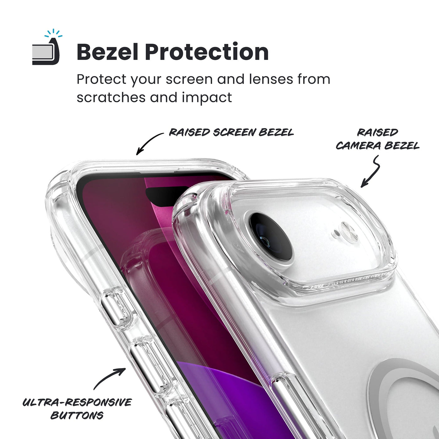 Speck Presidio Perfect Clear Case MagSafe iPhone 17 Air 6,5" Transparent, Silber