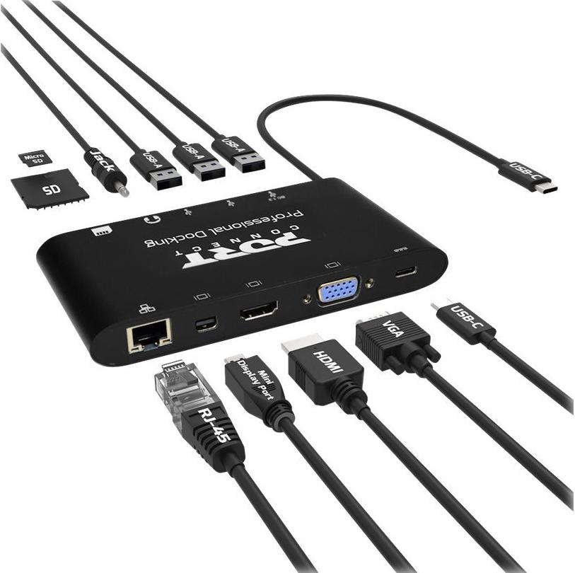 Port Designs PORT connect TRAVEL 1X4K ++ Dockingstation Schwarz