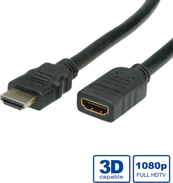 VALUE HDMI High Speed Verlängerungskabel, mit Ethernet, Stecker-Buchse 5,0m (11.99.5577)
