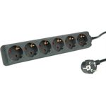 ROLINE 6fach Steckdosenleiste ohne Schalter schwarz 3m (19.07.1073)