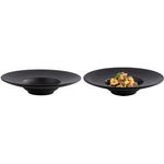 APS Pastateller NERO, Durchmesser: 290 mm, schwarz aus Melamin, stapelbar, spülmaschinengeeignet, hitze - 1 Stück (85098)