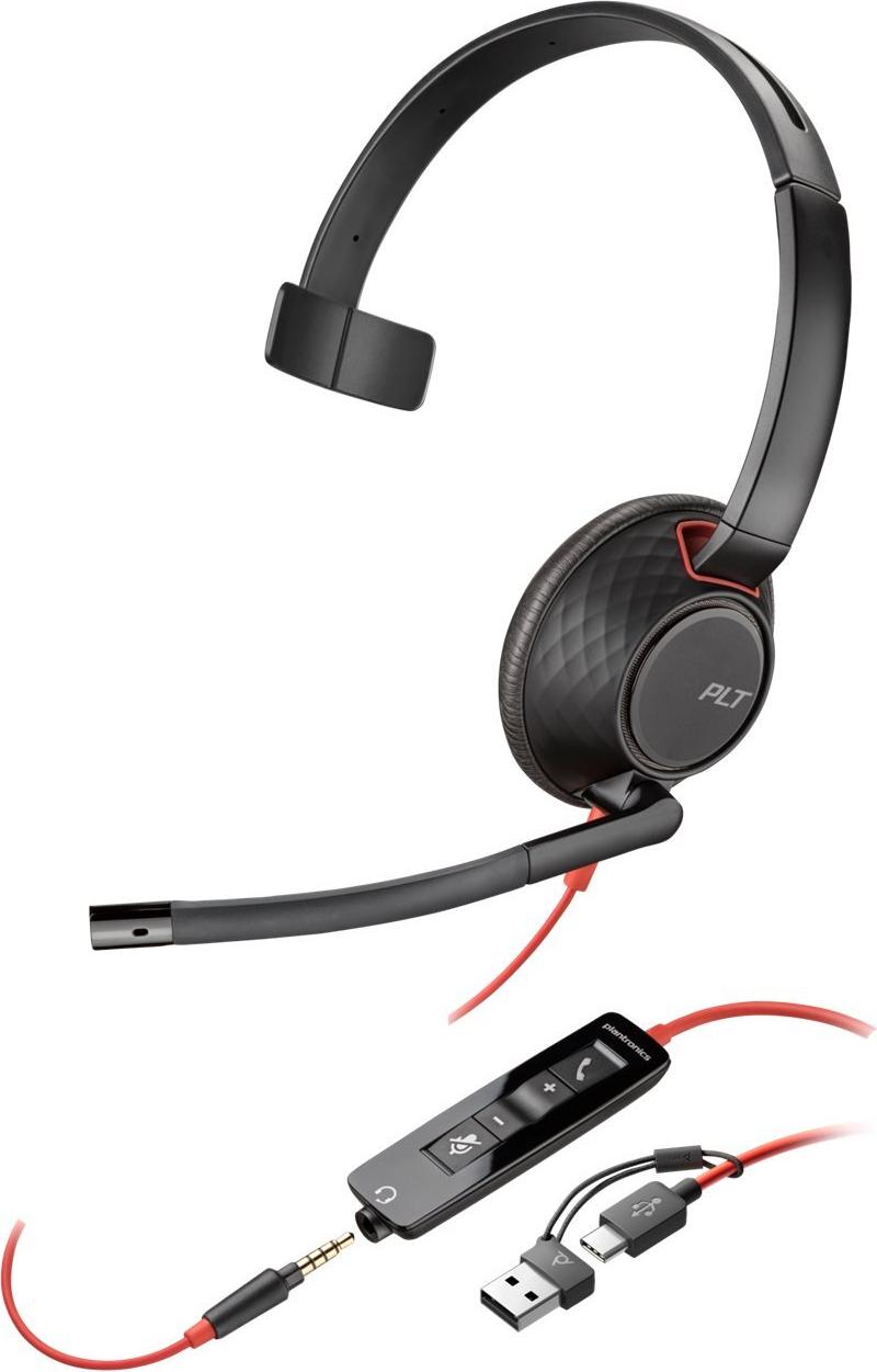 HP Poly Blackwire 5220 Stereo On-Ear Headset USB-C 3,5 mm Schwarz