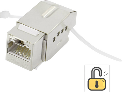 Renkforce RJ45-Einbaumodul mit Verriegelungsfunktion Keystone CAT 6a KSV10 (RF-4848594)