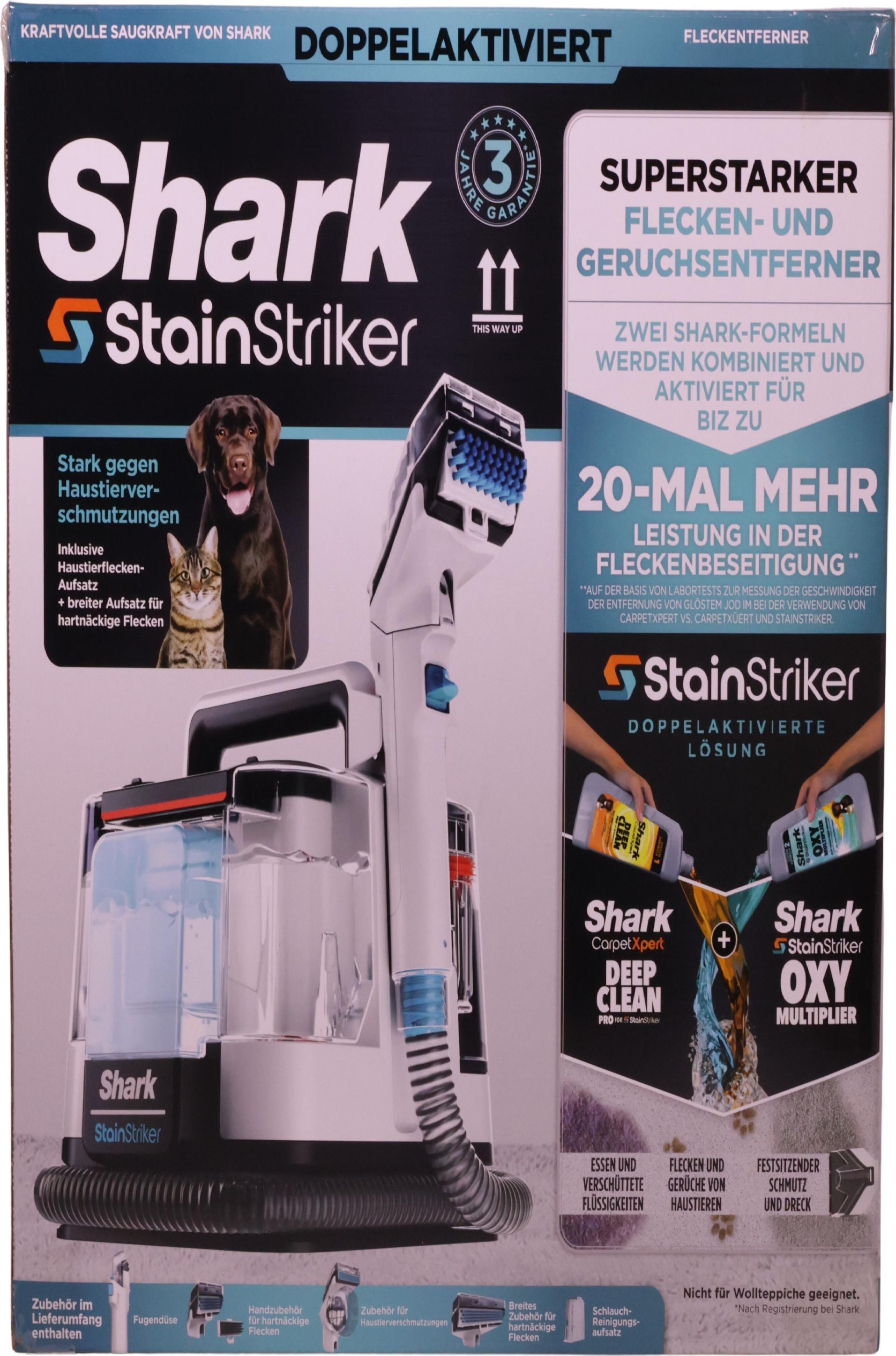 Shark StainStriker PX200EUT Teppichreiniger Blau/weiß/schwarz
