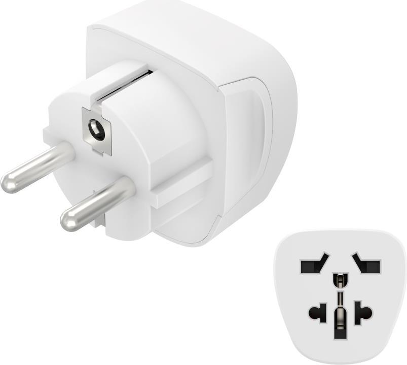 Hama Reiseadapter Typ E und F, 3-polig, universal, Welt nach Europa, Weiß (00223456)