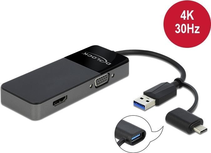 DeLOCK Adapter USB3.0 to 4K HDMI + VGA (64085)