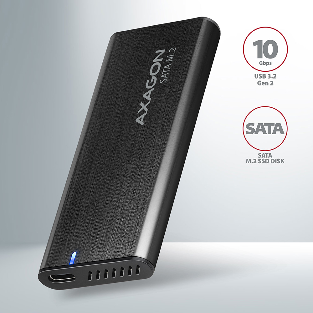 AXAGON EEM2-SBC externes Gehäuse für M.2 SSDs USB-C 3.2 Gen 2 Schwarz
