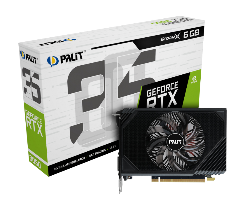Palit GeForce RTX 3050 StormX 6 GB GDDR6 Grafikkarte PCIe 4.0 Schwarz