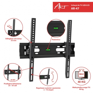 ART RAMT AR-47 TV-Halterung 23"-55" Schwarz