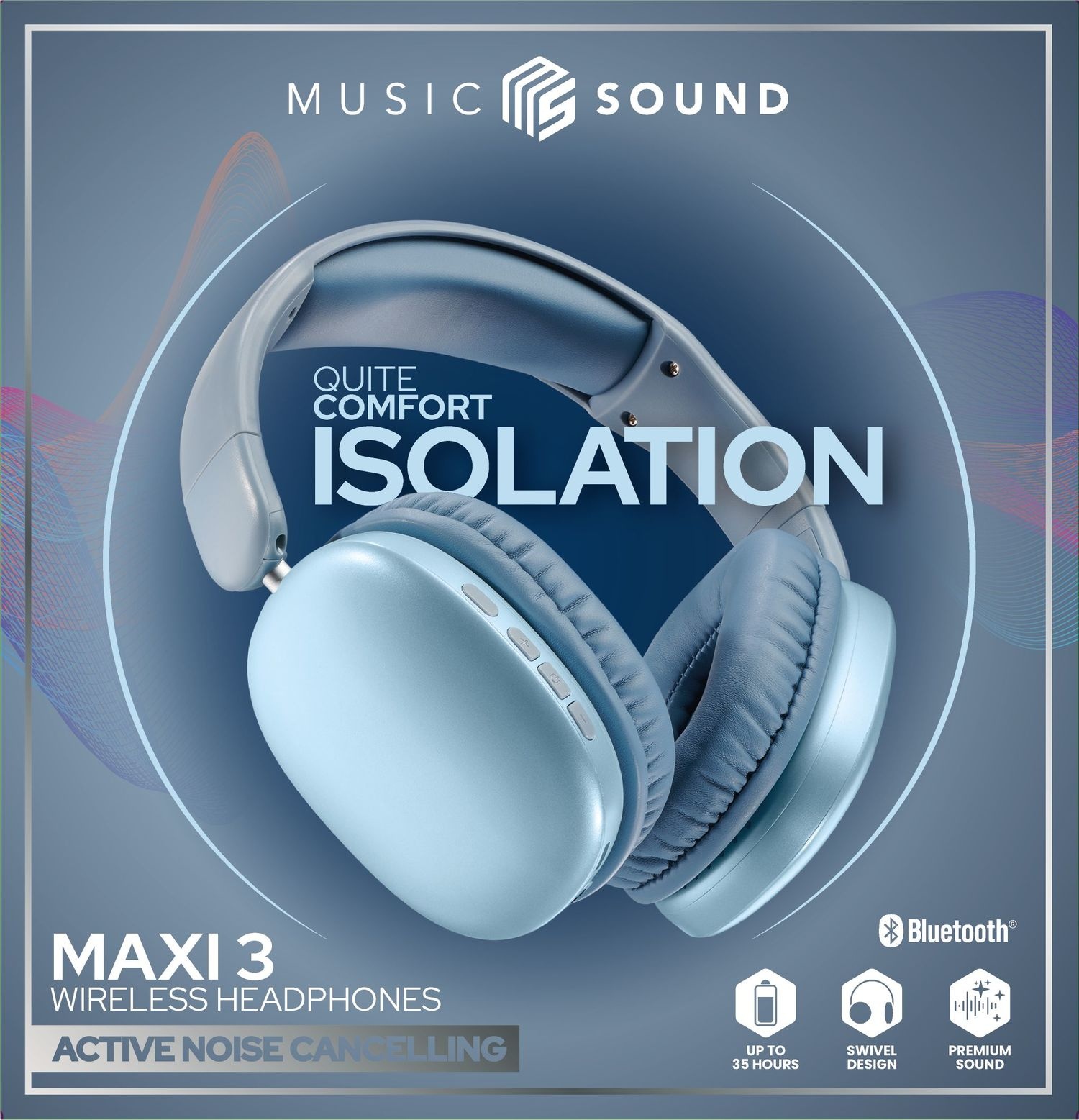 CellularLine Music Sound MAXI 3 Bluetooth Kopfhörer Blau