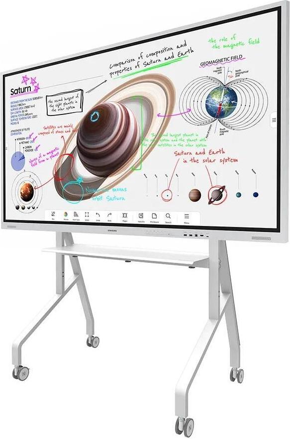 Samsung Flip Pro WM85B Flipchart 215,9 cm 85 Zoll inkl. Neomounts FL50-575WH1 MOVE Go XL Rollwagen (LH85WMBWLGCXEN+FL50-575WH1)