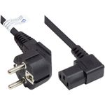 Netzkabel Schutzkontakt-Stecker Typ E+F (CEE 7/7, gewinkelt) an C13 (rechts gewinkelt), schwarz, 1,00 mm², 5 m, Good Connections® (P0131-S050)