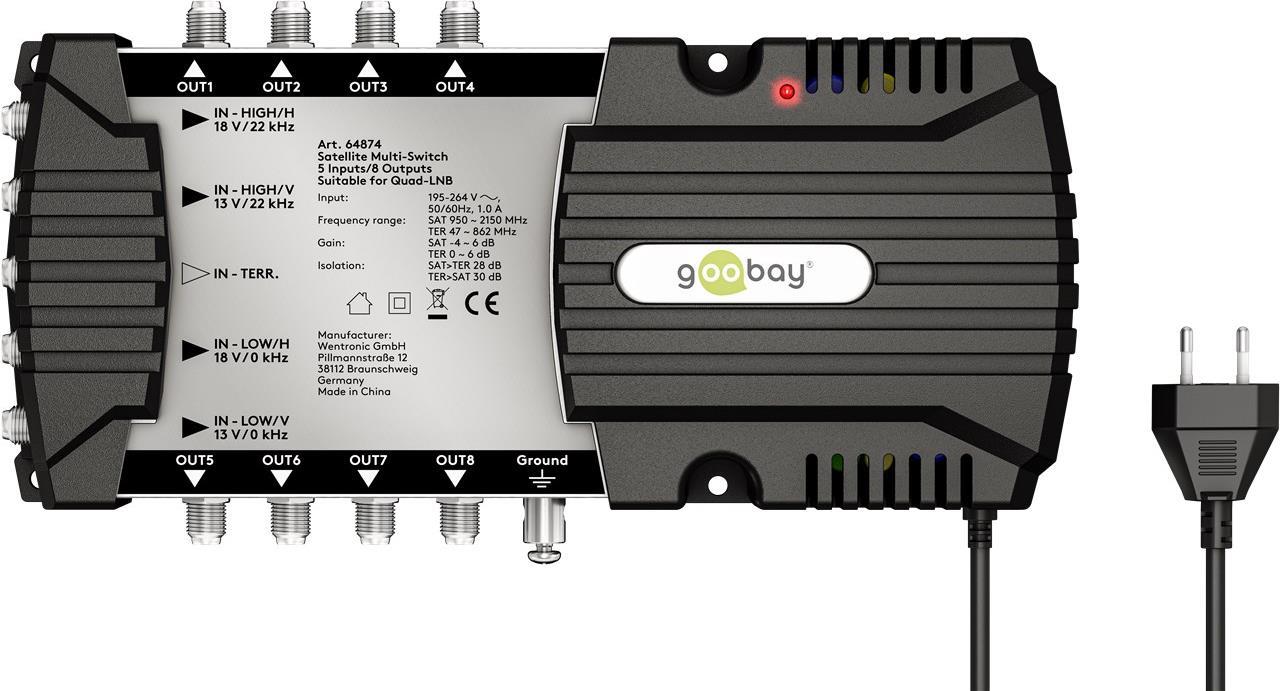 Goobay Sat-Multischalter 5 Eingänge/8 Ausgänge (64874)