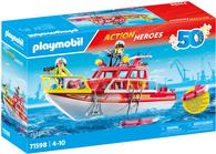 PLAYMOBIL 71598 Action Heroes Feuerlöschboot (71598)