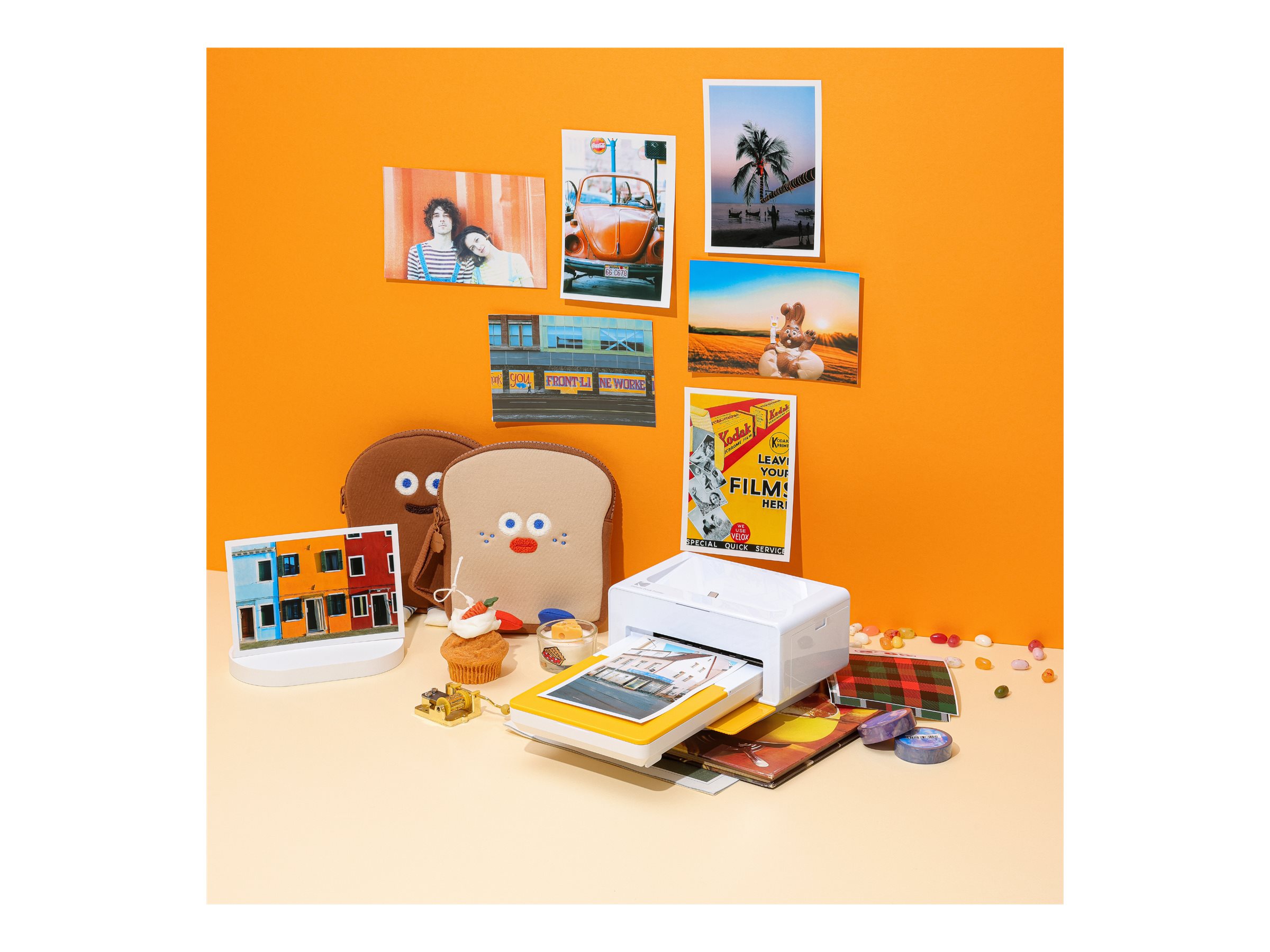 Kodak Instant DockPrinter PD460Y Fotodrucker 4" x 6" Farbstoffsublimation WLAN Bluetooth USB-C Weiß, Gelb