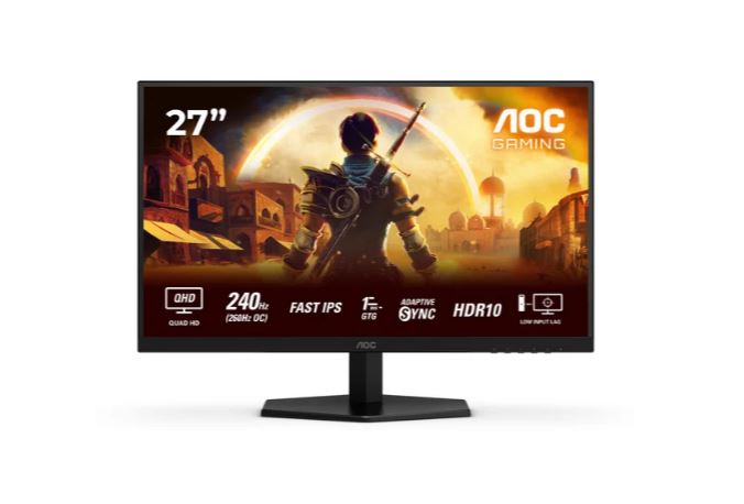 AOC Q27G42ZE, Gaming-Monitor - (68.6 cm (27 Zoll), schwarz (matt), QHD, Fast-IPS, Adaptive-Sync, HDR, 240Hz Panel) [Energieklasse F] (Q27G42ZE)