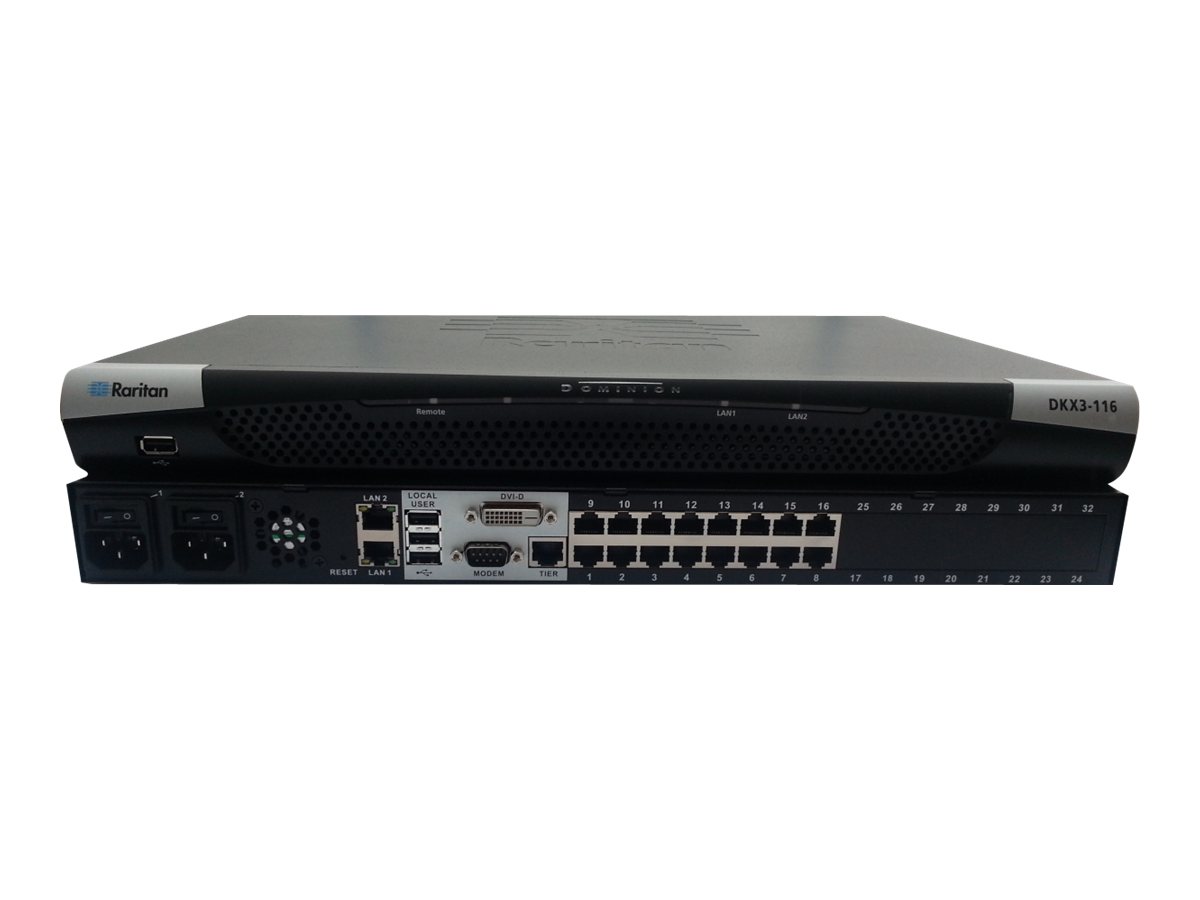 Raritan Dominion KX III DKX3-116 KVM-Switch 16 Ports CAT5 Schwarz