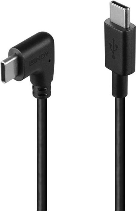 Lindy USB-Kabel 24 pin USB-C (M) gerade zu 24 pin USB-C (M) nach rechts abgewinkelt (32005)