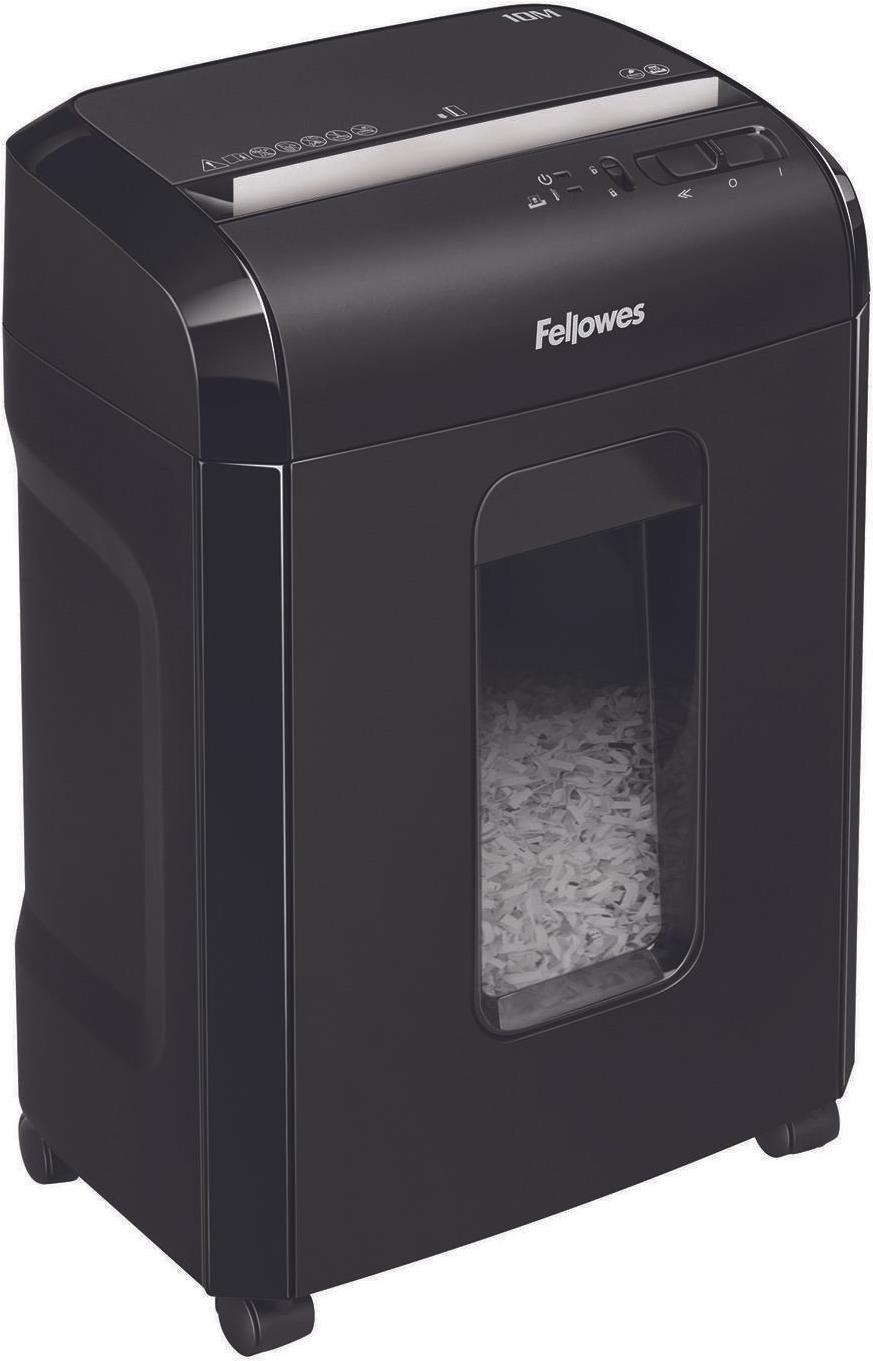 Fellowes Powershred 10M Aktenvernichter Mikro-Partikelschnitt P-5 Schwarz