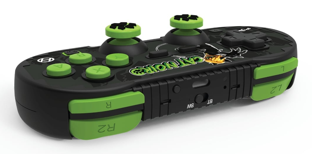 Hyperkin Miraculous Wireless Cat Noir Gamepad Nintendo Switch, Switch OLED, PC Schwarz, Grün