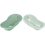 keeeper kids Babywanne "maria Funny Farm", soft green mit Stöpsel, mit zwei Ablagefächern, Material: PP, - 1 Stück (1842632006300)