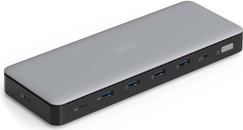 DIGITUS Docking USB-C->HDMI,DP,USBA,USBC,RJ45,DC,Audio silbe (DA-70918)