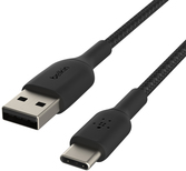 BELKIN USB-C/USB-A CABLE 2 m, Braided USB-C to USB-A, Black (CAB002BT2MBK)