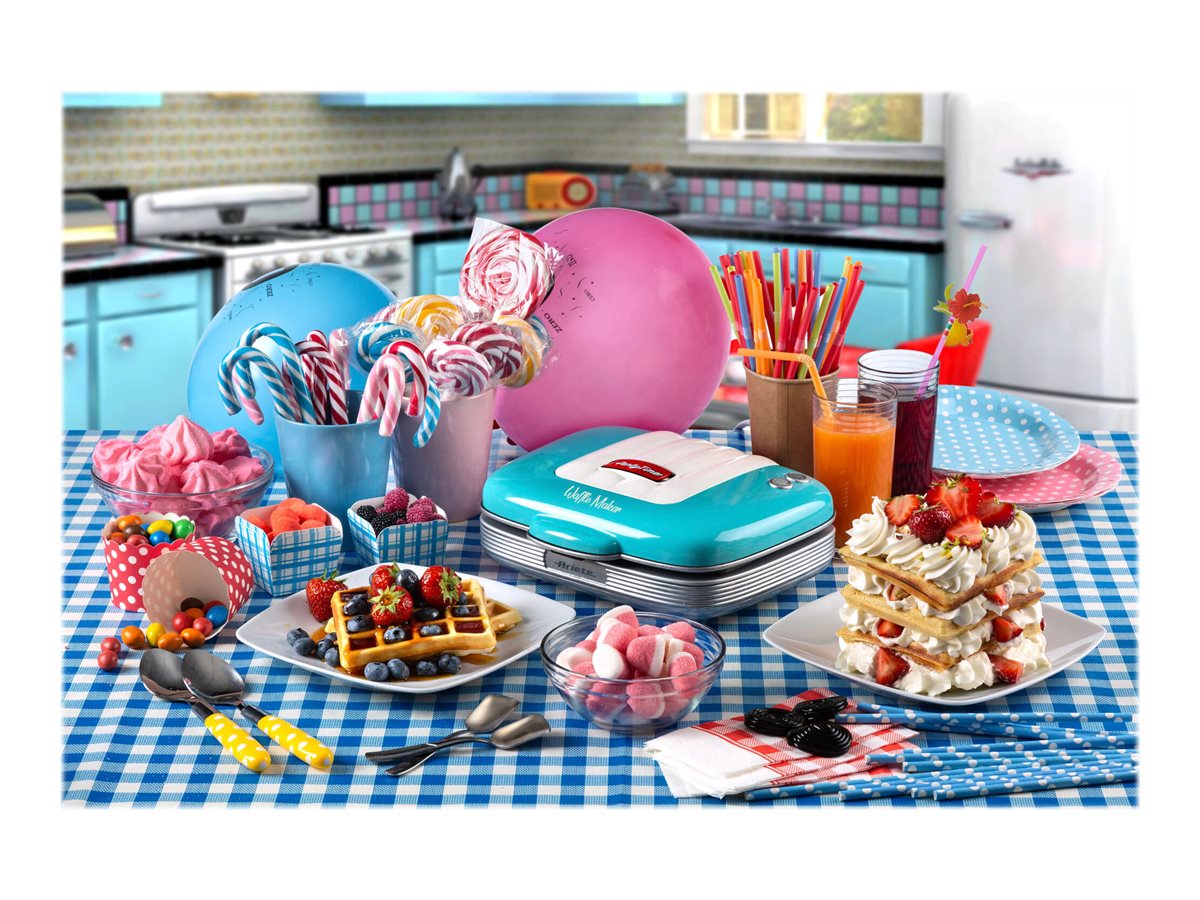 Ariete Party Time 1973 Waffeleisen 2 Waffeln 700 W Hellblau
