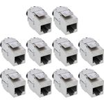 InLine® Keystone RJ45 Buchse Slim SNAP-In Cat.6A, integr. Kabelbinder, 10er Pack (76202V)