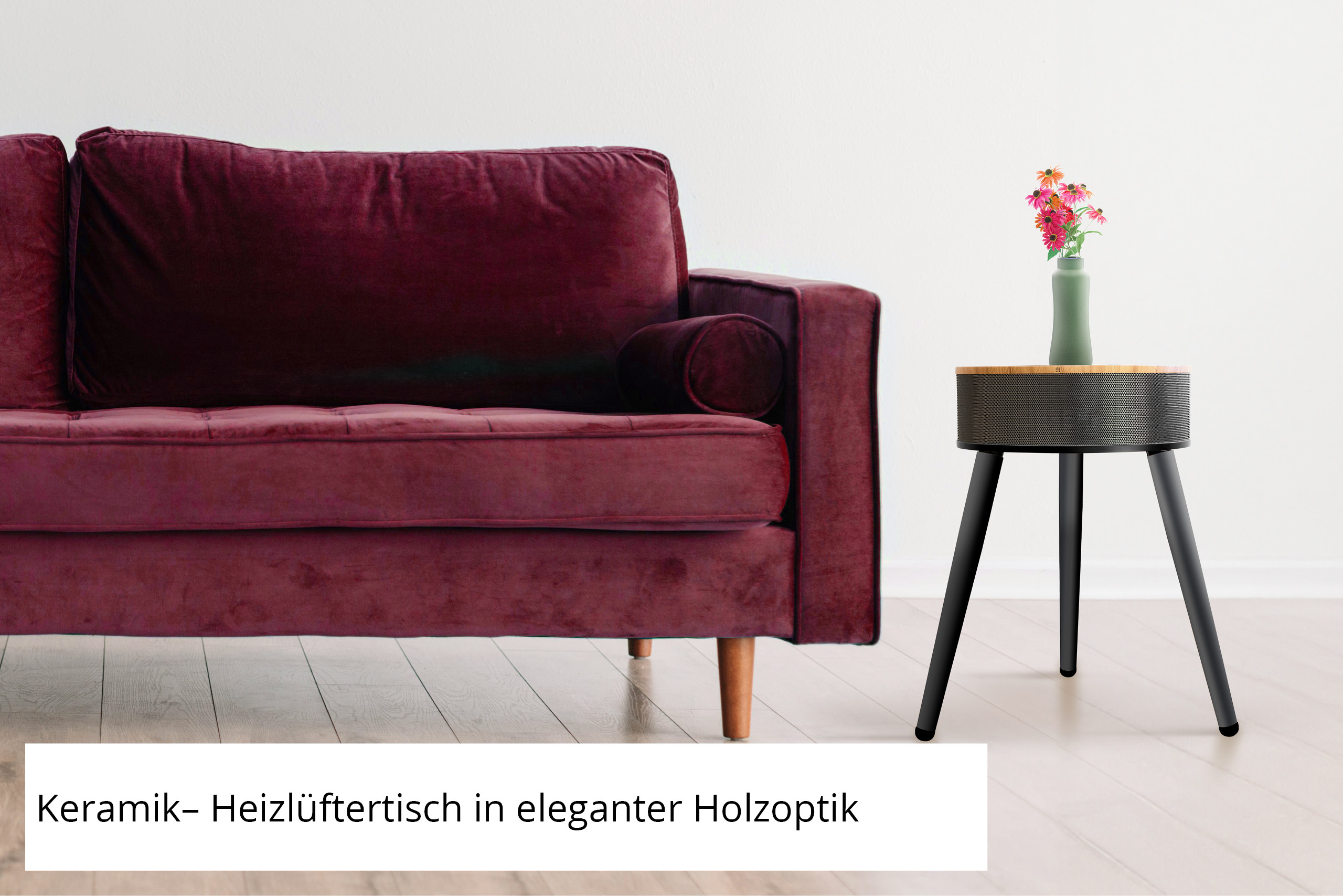 Unold Heizlüftertisch Henry 86545 Keramik 2000 W 30 m² Schwarz Braun