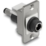 Delock Panel Mount DC 5.5 x 2.1mm Buchse zu 5.5 2.5mm Stecker silber weiss (90885)