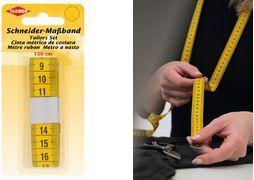 KLEIBER Schneider-Maßband, 150 cm, gelb aus PVC, ideal um Körpermaße und Stoffe zu vermessen - 1 Stück (70041)