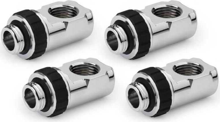 Alphacool Apex Grip Adapter 90° AG/IG G1/4 drehbar chrom Set 4 St. (14933)