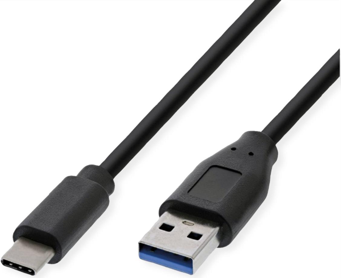 ROLINE RM USB3.2 Gen1 Kabel, A-C, ST/ST, 0,5m, Daten< 5Gbit/s, Strom 5V/900mA (11.45.9010)