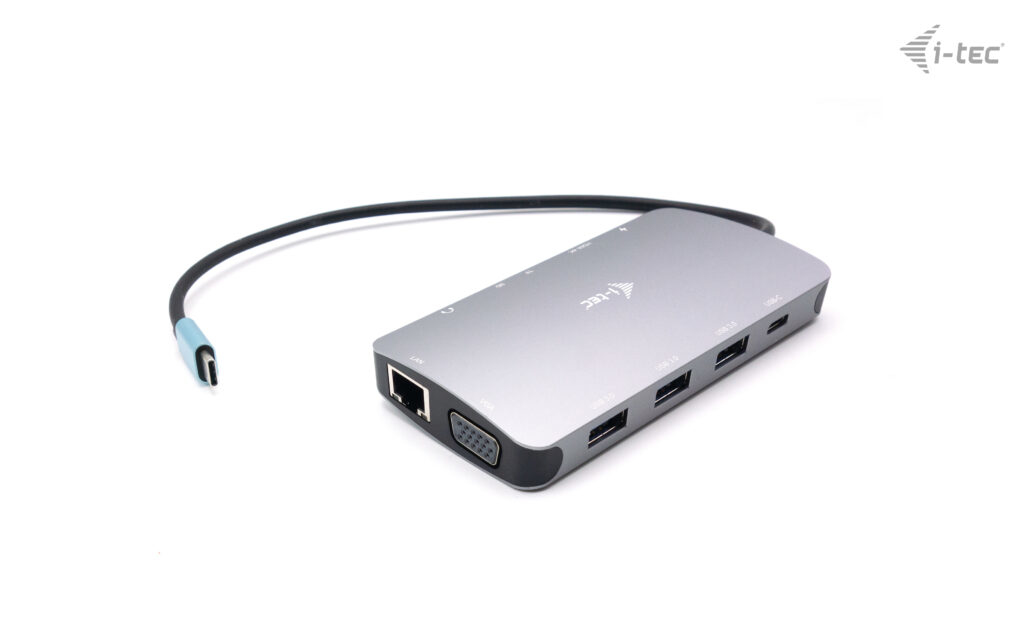 i-Tec USB-C Metal Nano Dock HDMI + VGA LAN 100 W Power Delivery Silber