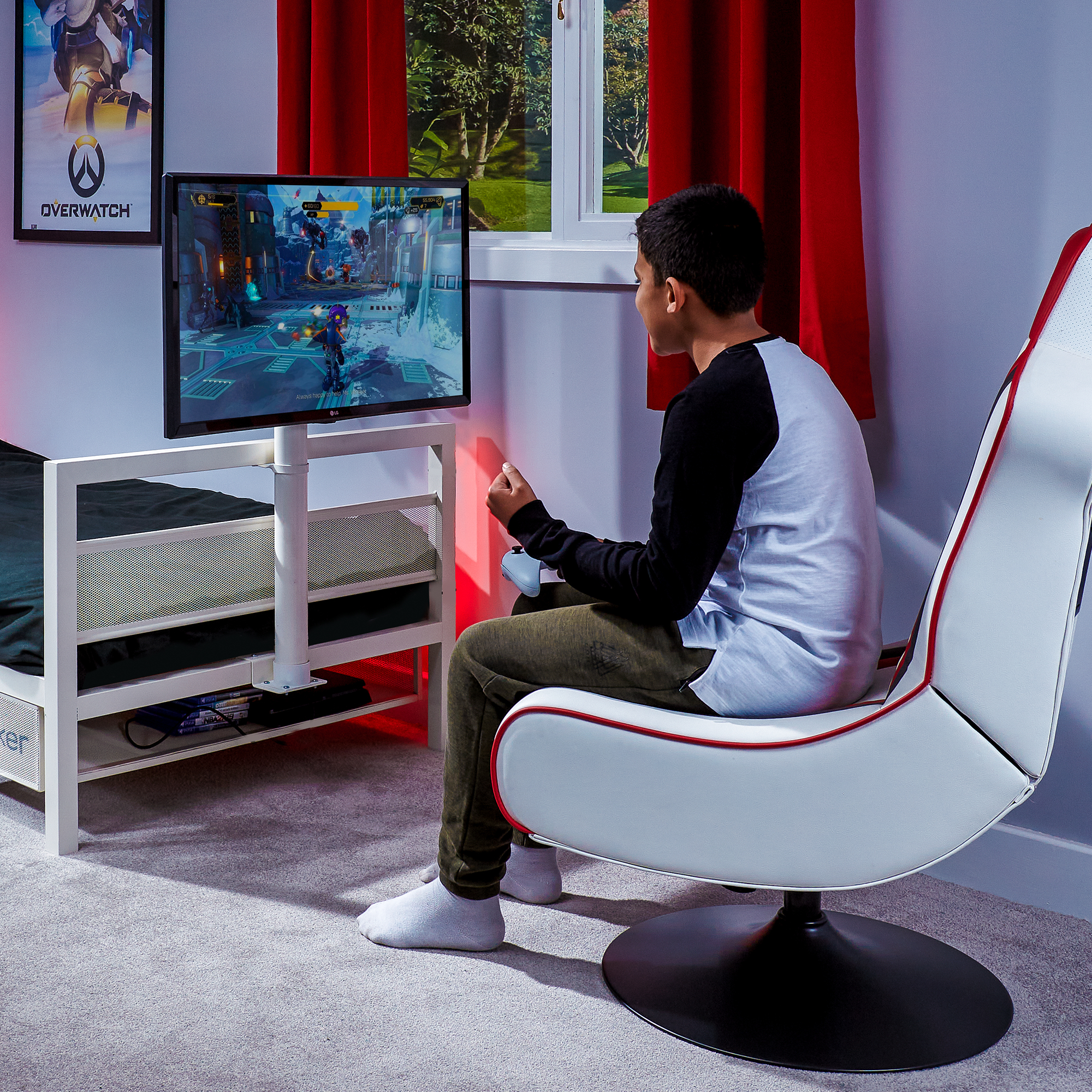 Xrocker 2020123 Gaming Einzelbett 90x190 cm Metall Weiß