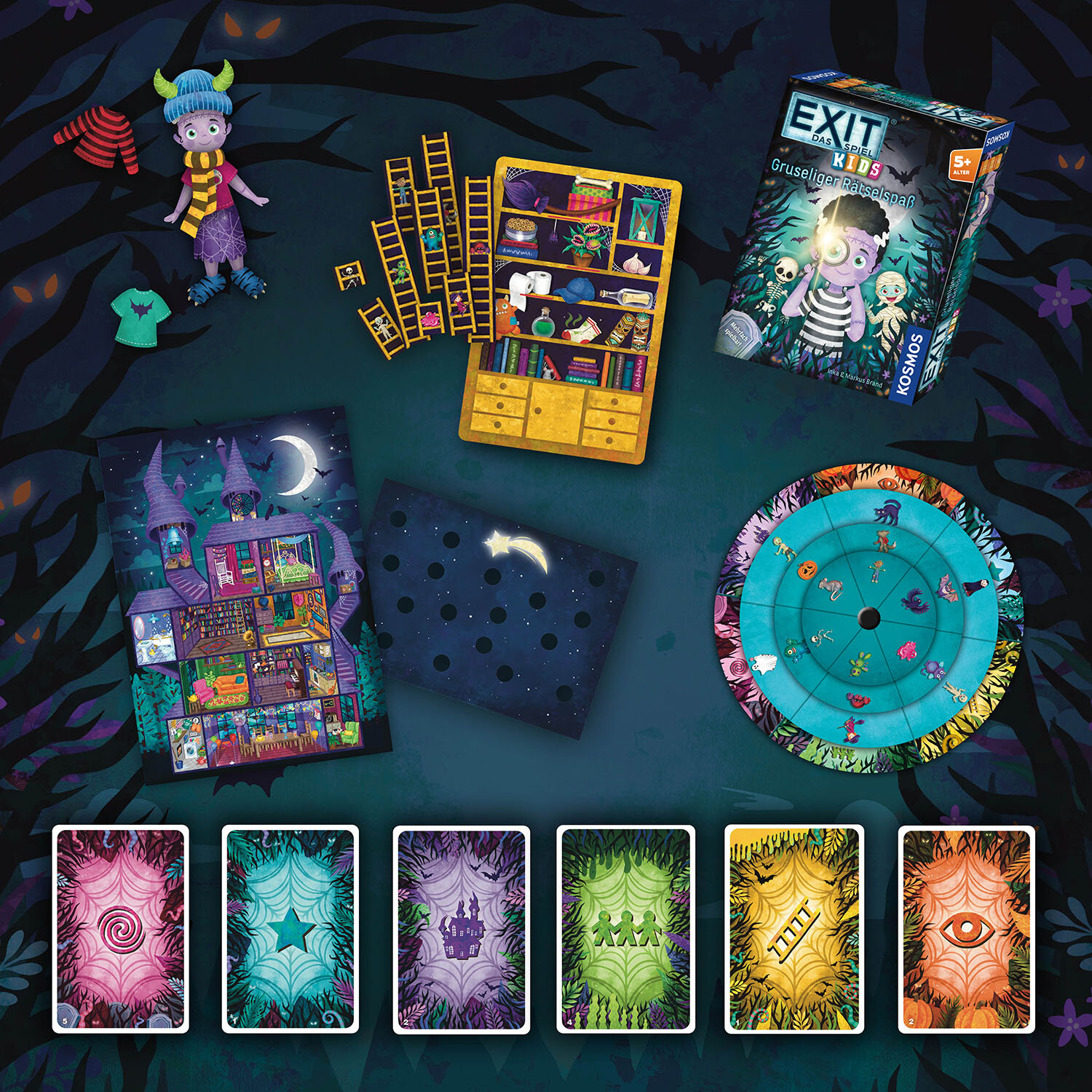 Kosmos EXIT Das Spiel Kids Gruseliger Rätselspaß Brettspiel 4 Spieler