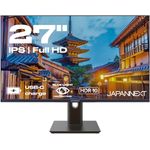 JAPANNEXT Monitor 27" IPS Full HD (1920x1080) | HDR | USB-C-Laden (65W) Höhen- & Neigungsverstellbar (HSP) Integrierte Lautsprecher | G-Sync/FreeSync (JN-IPS27FHDR-C65W-HSP)