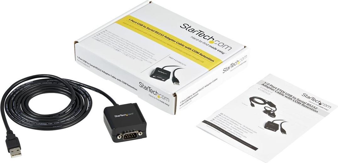 StarTech ICUSB2321F USB zu RS232 Serieller Adapter 1,8 m Schwarz
