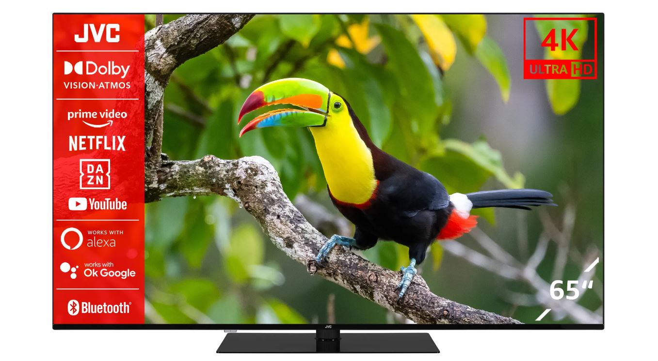 JVC LT-65VU6355 165,10cm (65")  Fernseher / Smart TV (4K Ultra HD, HDR Dolby Vision, Triple-Tuner, Dolby Atmos) [Energieklasse E] (823322)