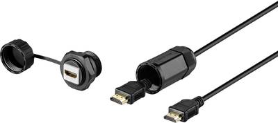 Renkforce HDMI Anschlusskabel [1x HDMI-Stecker - 1x HDMI-Buchse] Schwarz Wasserdicht (RF-3770958)