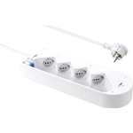 Sygonix SY-5228510 Steckdosenleiste mit Schalter 4fach Weiß Schutzkontakt 1 St. (SY-5228510)