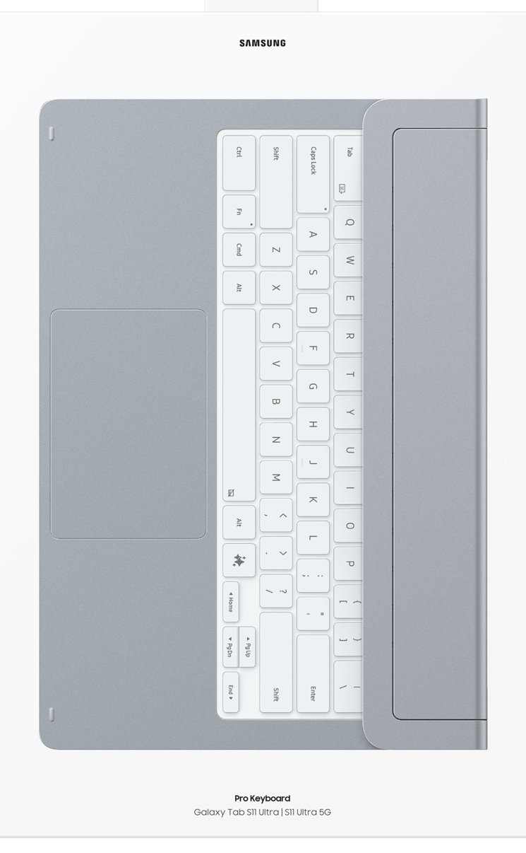 Samsung EF-DX935 QWERTZ Tastatur für Galaxy Tab S11 Ultra Silber