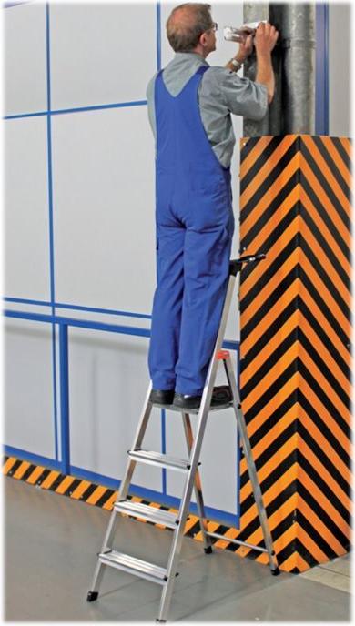 KRAUSE Krause Safety Stufenleiter 4 Stufen 2.85 m Silber