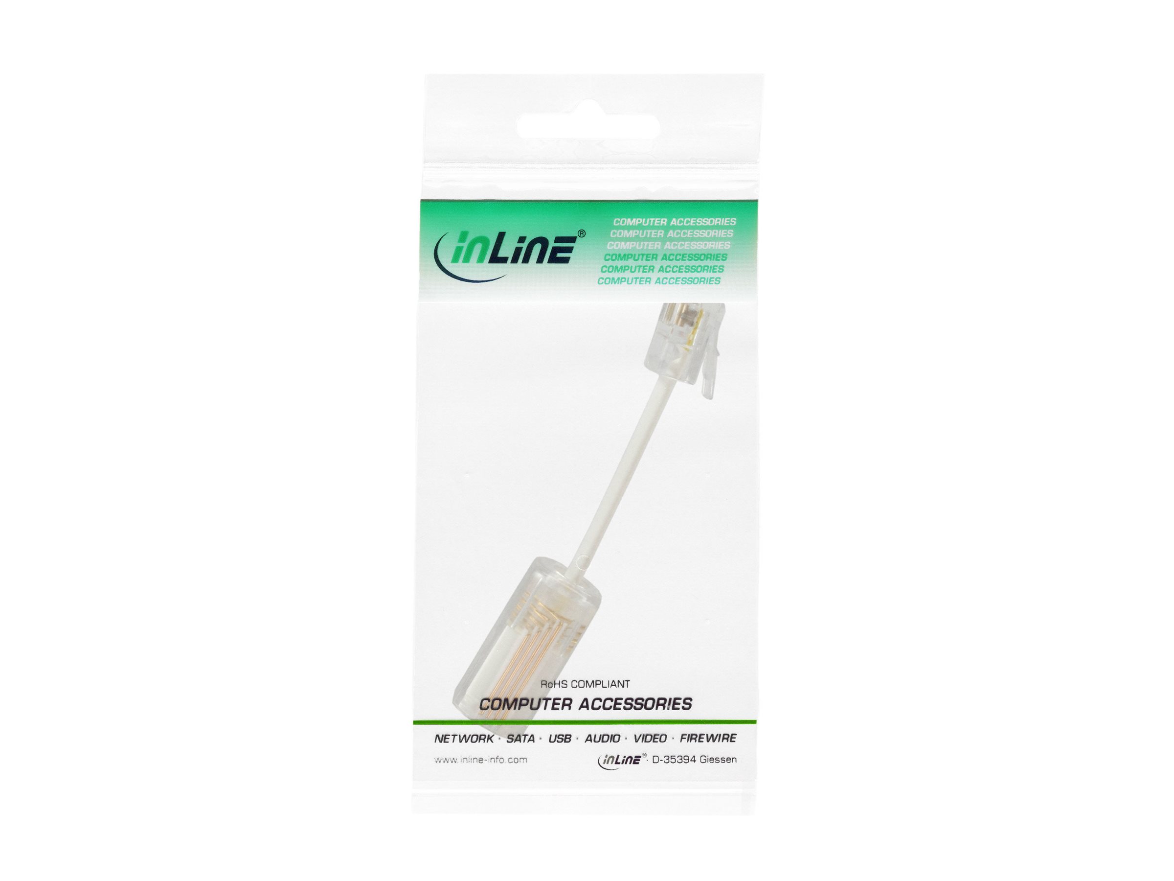 InLine Twist-Stop Kabelaufwicklung RJ10 Transparent